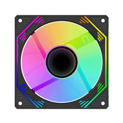 迅钛 棱镜5Pro12CM电脑机箱风扇静音5V3针ARGB神光同步PWM温控散热风扇