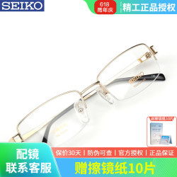 SEIKO 纯钛眼镜框架 男近视镜框 HT1094 金色