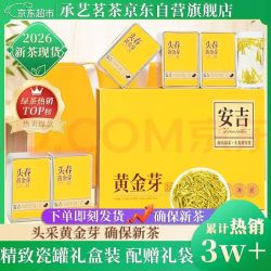 承艺 黄金芽茶叶特级绿茶2026新茶安吉白茶茶叶礼盒高档