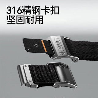 奥鲁姆AULUMU 佳明手表磁吸尼龙织表带 黑色 银扣 22mm