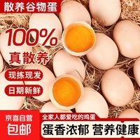 现捡现发鲜鸡蛋慢养谷饲新鲜早餐鸡蛋生鲜买菜超市单枚40g-45g 五谷喂养鲜鸡蛋10枚