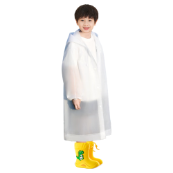 牧萌 一次性雨衣 儿童款 透明白 1件装