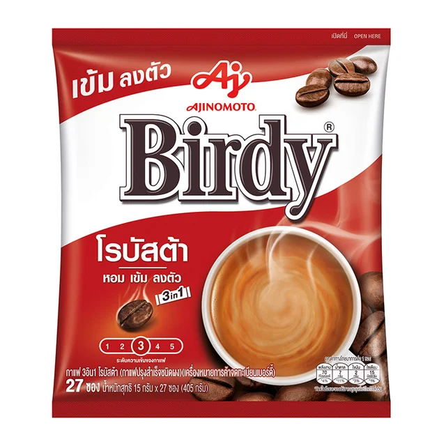 birdy 泰国万客隆Birdy三合一速溶咖啡奶香拿铁意式特浓提神粉袋装27条