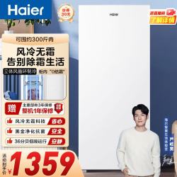 海尔 138升风冷无霜立式冰柜 冷藏柜冷冻柜小冰柜家用母乳小型冰箱冷柜BD-138WGH90WF 138升