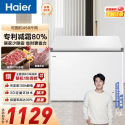 海尔 300升卧式低霜家用冰柜 大容量冷藏柜冷冻柜小冰柜家用母乳小型冰箱冷柜BC/BD-300GHPDZ