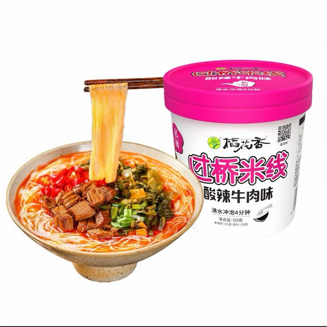 稻花香 泡一桶香到邻居来敲门！过桥米线 香辣牛肉味 93克 3.32元