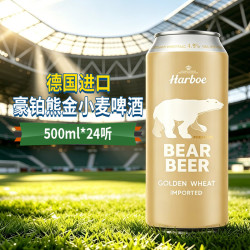 豪铂熊 金小麦啤酒 500ml*24听