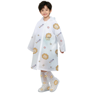 IPCOSI 儿童雨衣雨鞋套装加厚萌狮