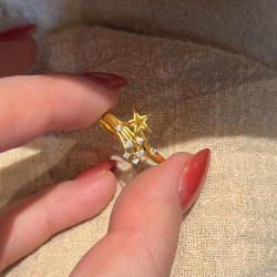 洛梵欣饰 新款烟花闪钻戒指女轻奢感小众设计可调剂指环简约百搭冷清感 烟花闪钻戒指