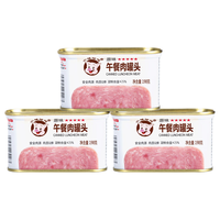 小猪呵呵 国产原味午餐肉 198g*3罐