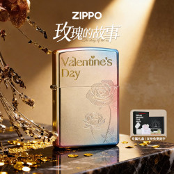 ZIPPO 打火机炫彩玫瑰的故事正品可刻字原装礼物送男友礼物