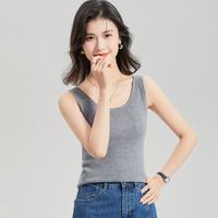 金菊 春夏圆领无袖经典纯色百搭上衣针织吊带女式背心