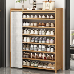 过早 楠竹简易多层鞋架 家用学生宿舍门口防尘鞋柜