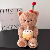 指南车 生日熊毛绒玩具 搂睡抱枕 蛋糕泰迪熊玩偶 生日礼物送女生送闺蜜