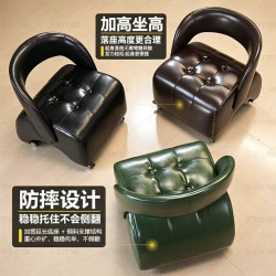柚宏 实木旋转矮凳 靠背椅子 家用换鞋凳