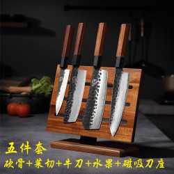 三本盛 手工锻打中式锋利菜刀 厨师专用多功能家用刀具套装