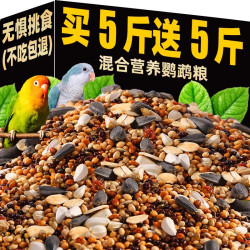 熊熊良铺 鸟粮饲料鹦鹉虎皮玄凤牡丹鸟食带壳五色黍子黄谷子桶装混合专用粮