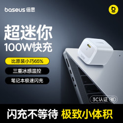 倍思 100W氮化镓充电器 折叠插脚 Type-C 100W