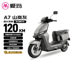 爱玛 长续航 电动摩托车 石墨烯铅酸电池  山岚灰