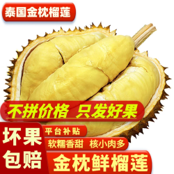 晨臻 泰国进口金枕榴莲鲜果 精选榴莲新鲜水果 软糯香甜 榴莲 净重4.5-5.5斤（2个装）