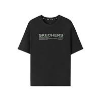 SKECHERS 斯凯奇 男士透气针织运动T恤 碳黑 XS