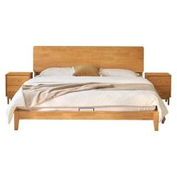 全友 栖木系列 实木床 原木风 双人床