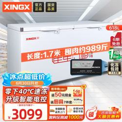 星星 618升单温冰柜商用冷藏冷冻两用卧式冰箱商用大容量保鲜速冻雪柜-40℃冷冻柜BD/BC-618GD