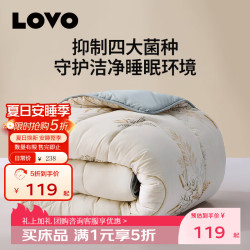 罗莱生活 LOVO罗莱生活 A类抗菌防螨可水洗夏被空调被春秋被保暖冬被纤维被芯 【A类+抗菌防螨
