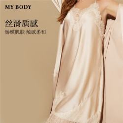 MY BODY 法式吊带睡裙 香槟色 M