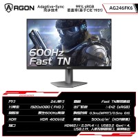 AGON AOC爱攻Agon迅猛龙AG246FK6 24.1英寸600hz电脑显示器CS电竞屏FPS