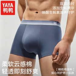 鸭鸭羽绒服 鸭鸭（YAYA）内裤男士纯棉抑菌内裤黑色+碳灰蓝+岩石灰+枫叶棕 XL