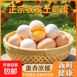 京喜 新鲜鸡蛋农家散养土鸡蛋虫草谷物饲养鸡蛋笨鸡蛋单枚40g左右 土鸡蛋10枚