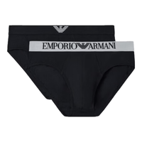 EMPORIO ARMANI/阿玛尼男士弹力棉两条装性感三角内裤套装夏 【两条装弹力棉】黑色 S