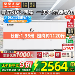 星星 700升单温冰柜商用冷藏冷冻两用卧式冰箱大容量雪柜速冻保鲜柜节能-40℃冷冻柜BD/BC-700C/U
