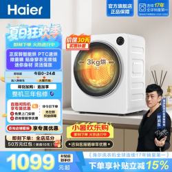 海尔 迷你滚筒烘干机4KG 全自动小型家用烘干机 烘衣服 租房 PTC速烘 低温柔烘 除菌螨 多程序 25NW