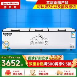 雪贝娜 冰柜商用大容量全冷冻家用双温卧式冷柜展示柜 2288双机长3.1米