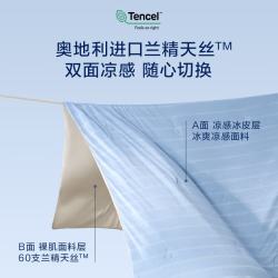 罗莱生活 罗莱A类夏凉被冰皮席 夏日冰爽-灰色 1.2米床 （凉席*1+夏被*1+枕套*1）