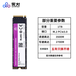 云彣 紫光国芯 新纪 1TB SSD  PCIe3.0 x4 NVMe M.2 SSD固态硬盘