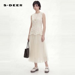 S.DEER 田园风少女无袖连衣裙 S262Z1243