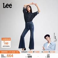 Lee 26早秋新品五袋款修身大喇叭牛仔裤