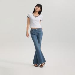 Lee 修身大喇叭牛仔裤 中蓝色