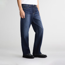 Lee 26早秋新品762宽松直筒牛仔裤中深蓝