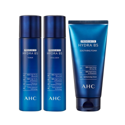 AHC 韩国(AHC) B5玻尿酸面部护肤套装礼盒 B5玻尿酸水乳洗面奶三件套