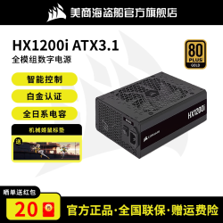 美商海盗船 HX1200i 额定电源1200W白金全模电脑台式机主机电源