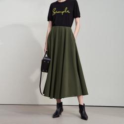 AMII 女通勤纯色百搭大A摆半身裙
