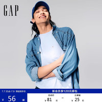 Gap 【原棉本色】男女款棉质Logo口袋短袖T恤 基础常规美版 857901
