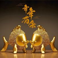 鲸意 年年有鱼招财桌面摆件 一对装