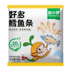 窝小芽 芝士玉米条虾条鳕鱼条儿童零食手指泡芙享婴儿宝宝零食谱 鳕鱼条16g*1袋