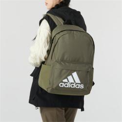 adidas 经典徽标装饰拉链开合 双肩包运动背包 男女同款
