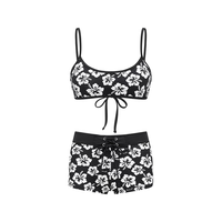 yukari swim YB163 小胸聚拢分体泳衣女 黑白 XS